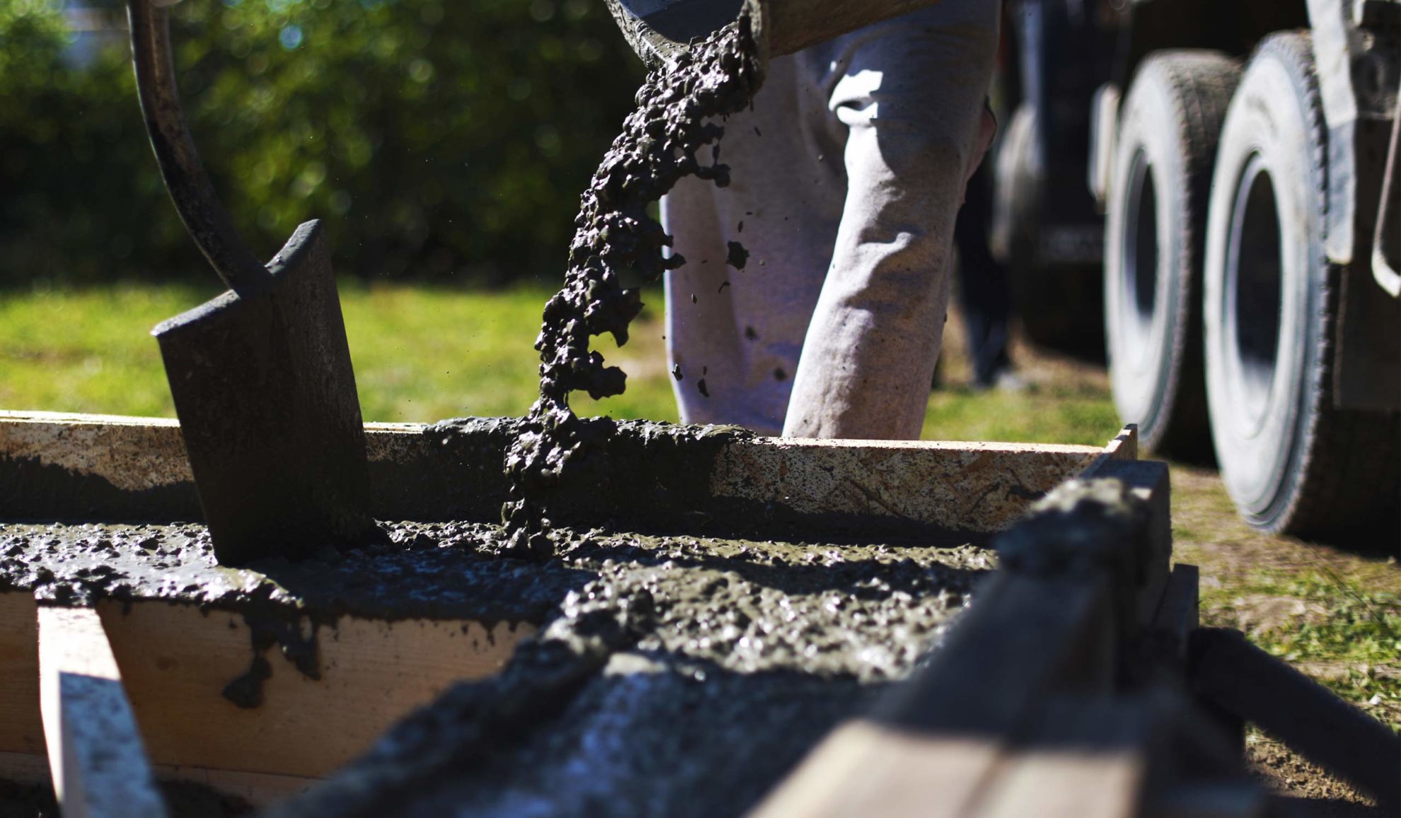 group of contractors working on a concrete slab at commercial property blue ridge mo